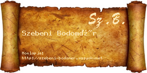 Szebeni Bodomér névjegykártya